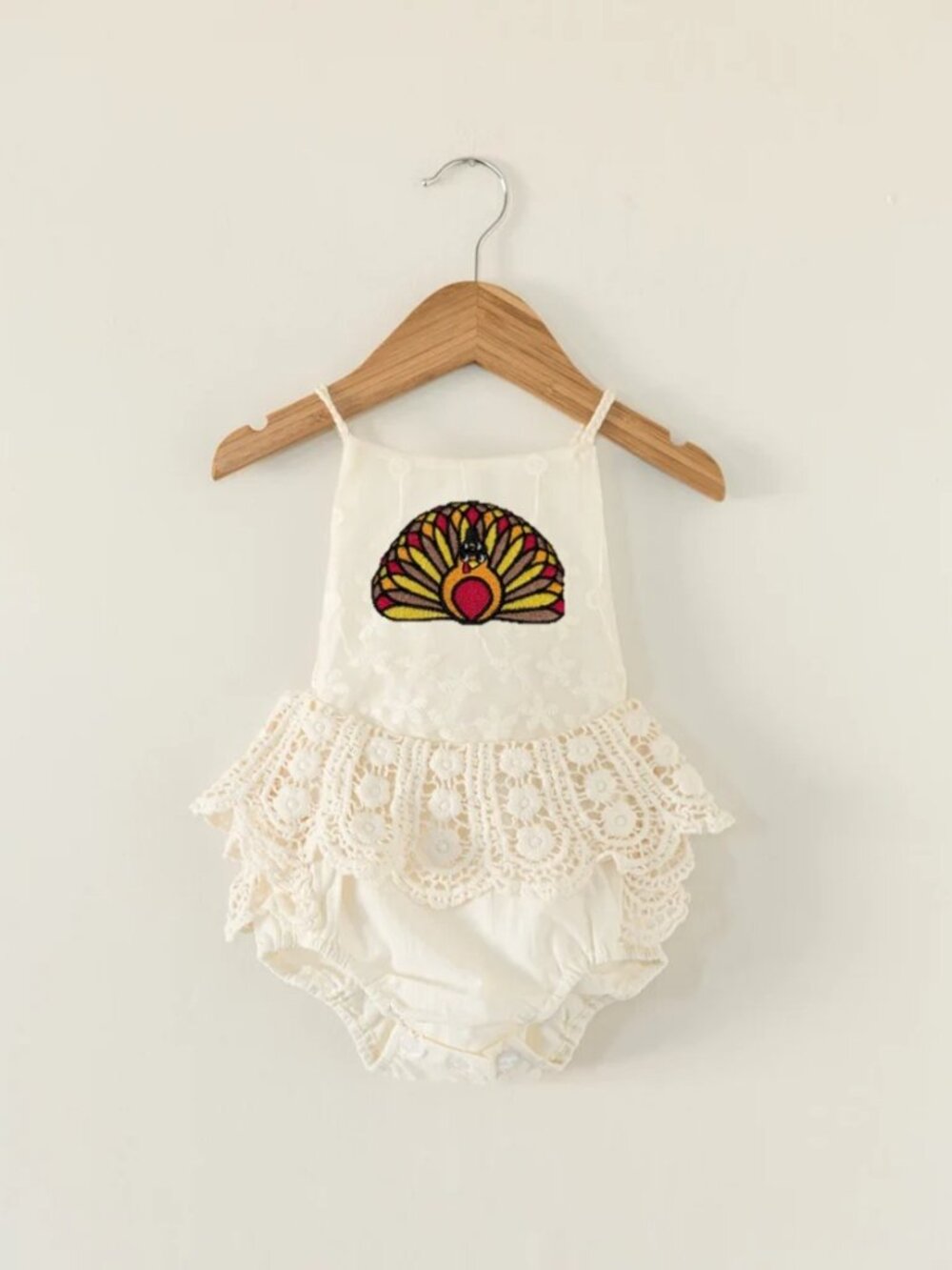 Thanksgiving Girl Dress First Birthday Fall Outfit Turkey Clothes Romper - Picture 2 of 2